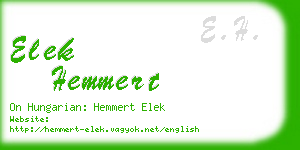 elek hemmert business card